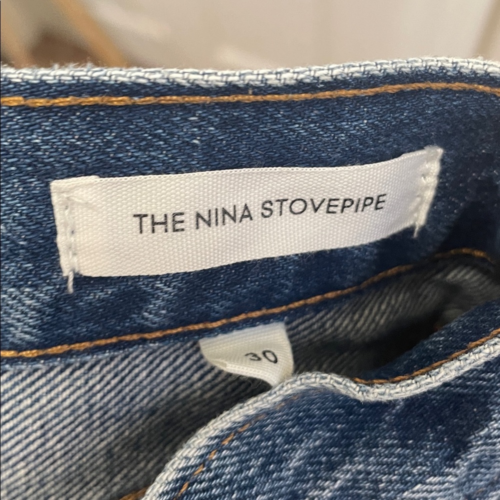 Aritzia - The Nina Stovepipe Highrise Tapered Organic Denim Jeans Blue 30 x 31 - Picture 13 of 14